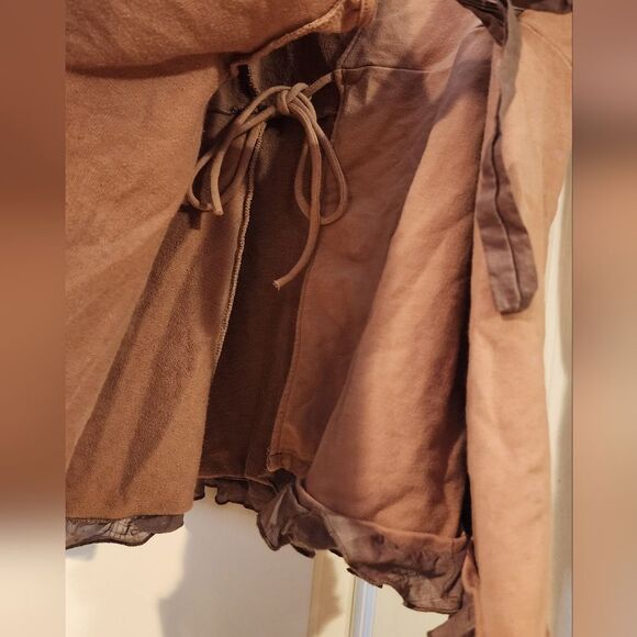 Pure Good light mauve hooded tie front long sleeve cardigan sweater top M - Picture 5 of 6